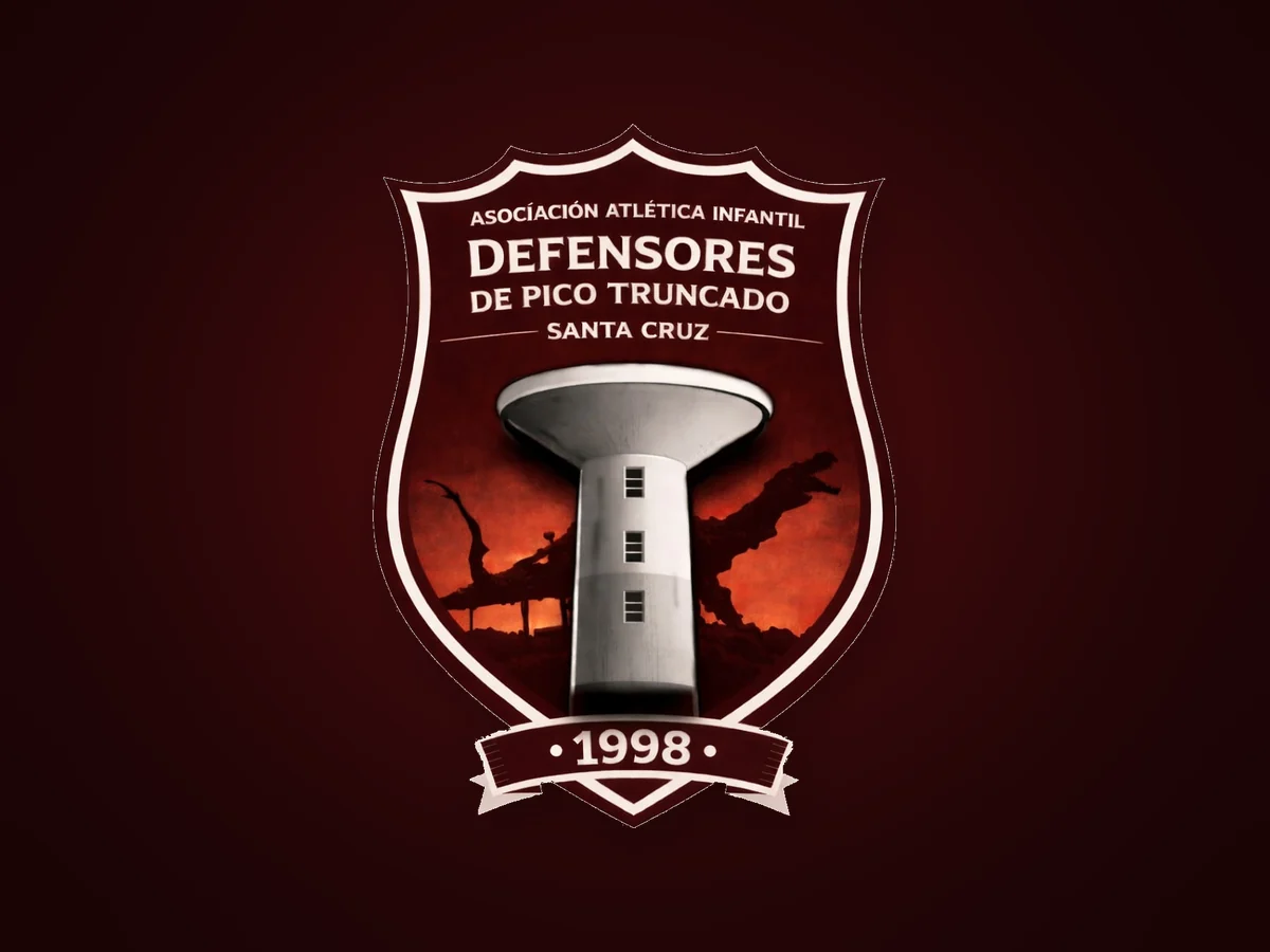 Escudo de Defensores de Pico Truncado sobre el bordó del club