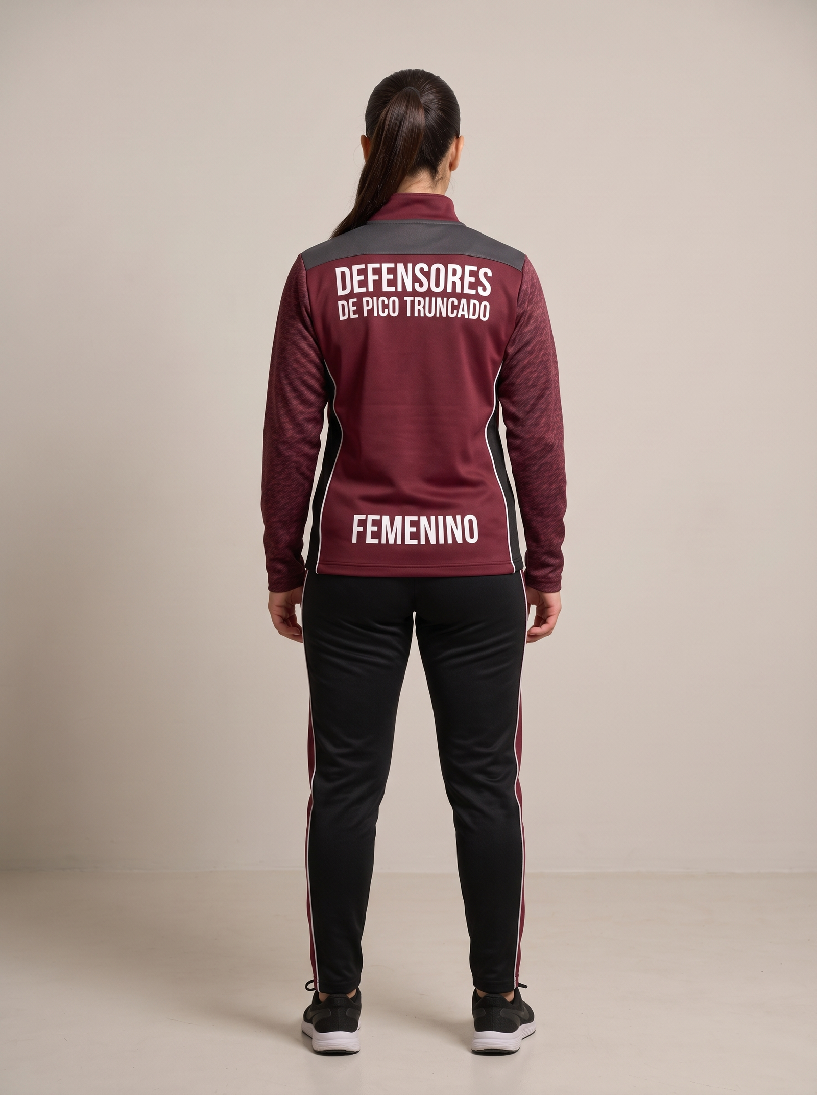 Conjunto de invierno femenino oficial 2026 de Defensores de Pico Truncado, espalda