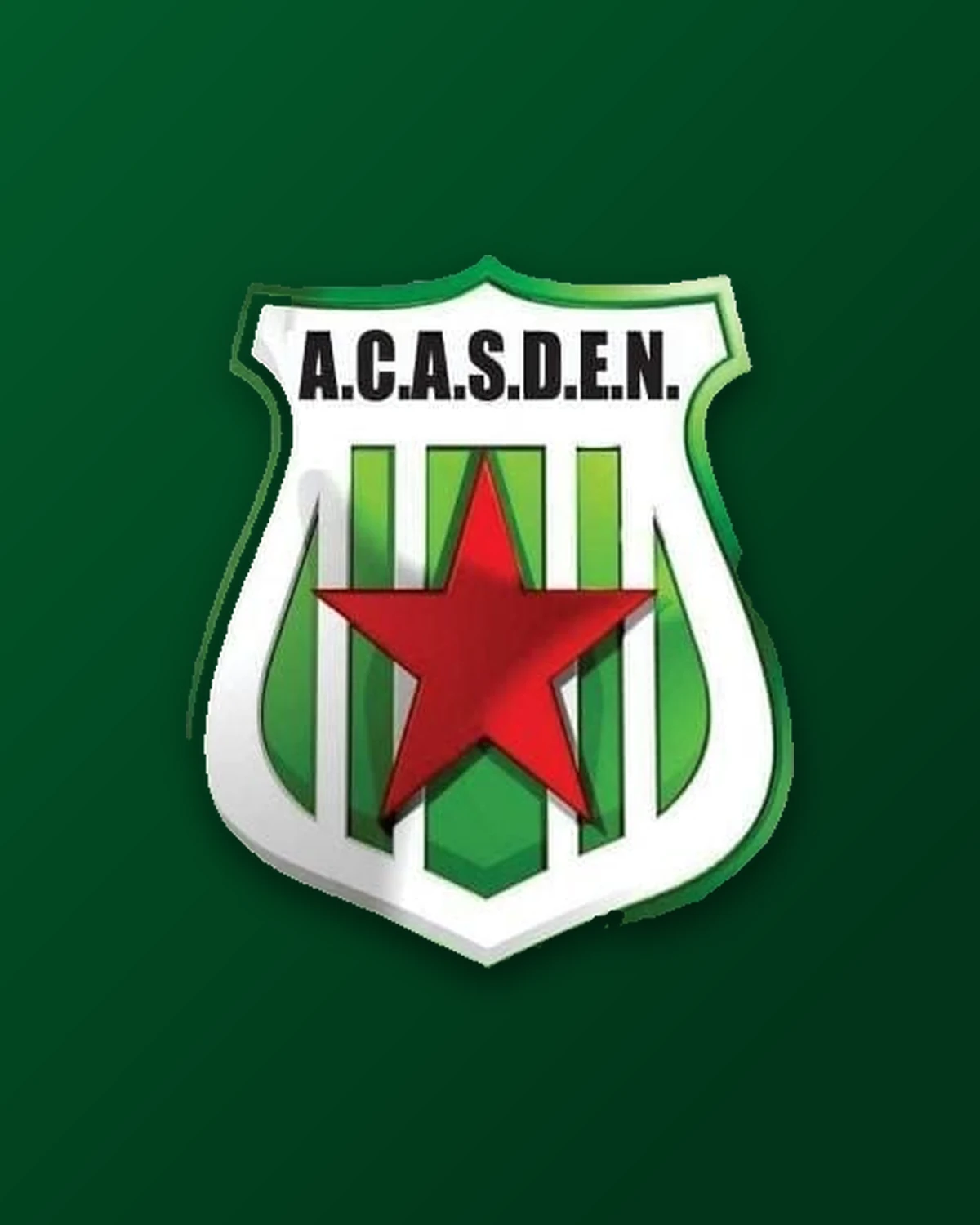 Escudo de Estrella Norte sobre el verde del club
