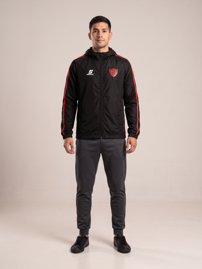 Campera rompevientos oficial 2026 de Gaiman Fútbol Club, frente